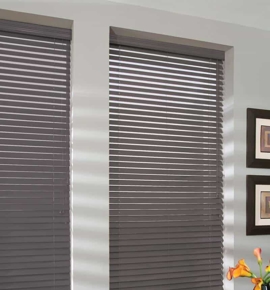 Graphite Faux Wood 2" Blinds with Premium Valence Upgrade Photo