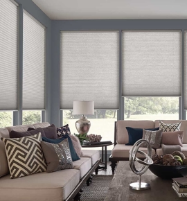 White Cellular Shades in dining room Photo