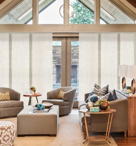 Panel Track Shades in living room Photo