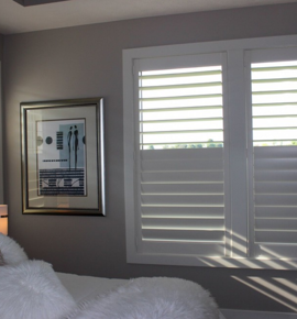 Plantation shutters in room Photo