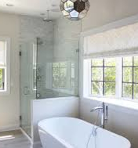 White Roman Shades in bathroom Photo